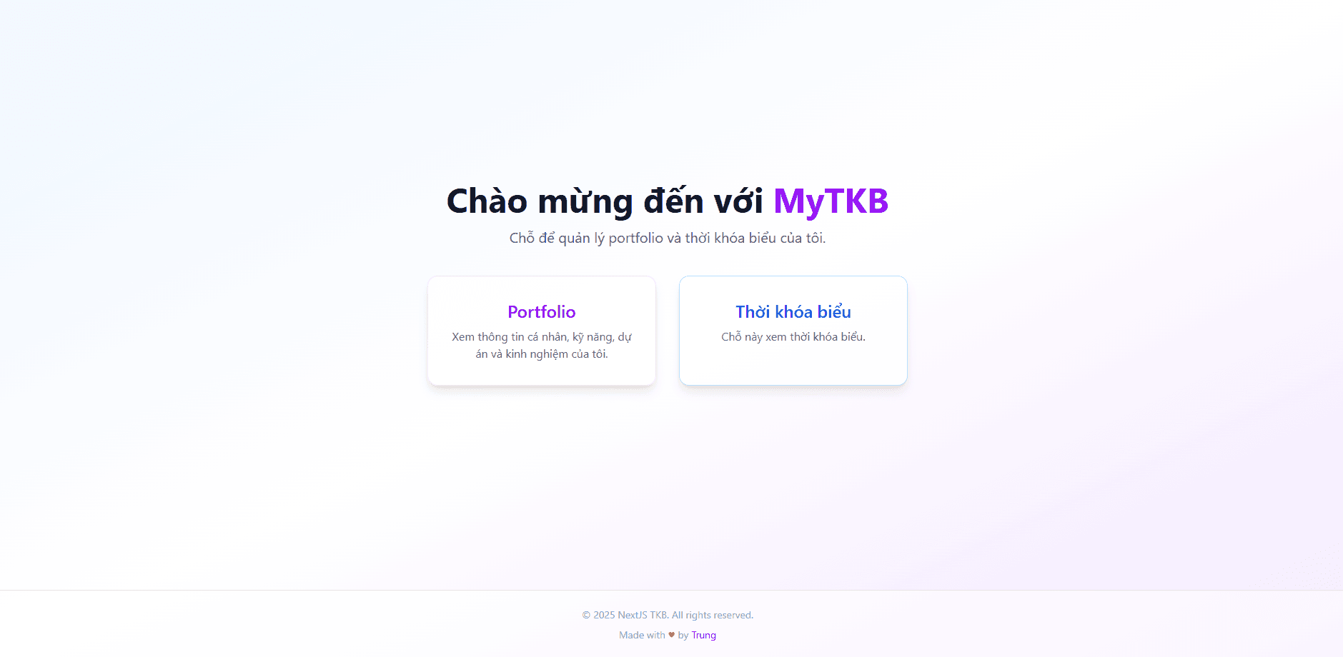 Thời khóa biểu của tôi